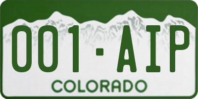 CO license plate 001AIP