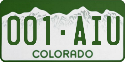 CO license plate 001AIU