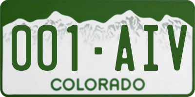 CO license plate 001AIV