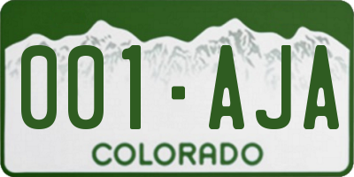 CO license plate 001AJA