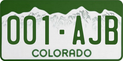 CO license plate 001AJB