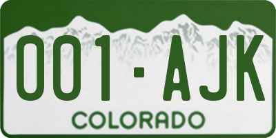 CO license plate 001AJK