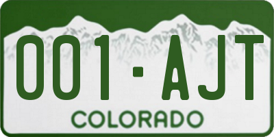 CO license plate 001AJT