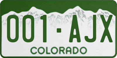 CO license plate 001AJX