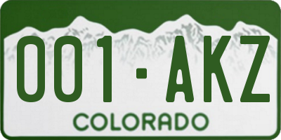 CO license plate 001AKZ