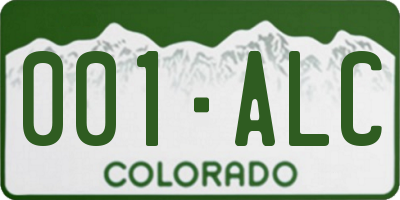 CO license plate 001ALC