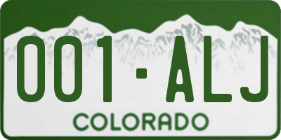 CO license plate 001ALJ