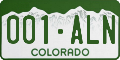 CO license plate 001ALN