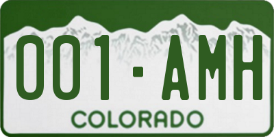 CO license plate 001AMH