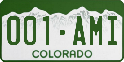 CO license plate 001AMI