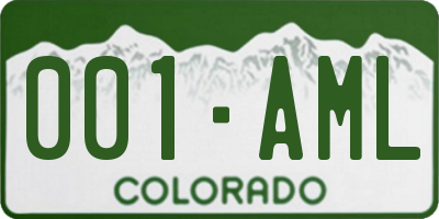 CO license plate 001AML