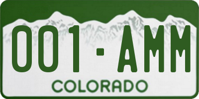 CO license plate 001AMM