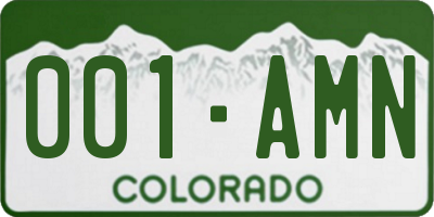 CO license plate 001AMN