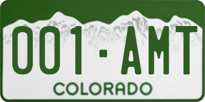 CO license plate 001AMT