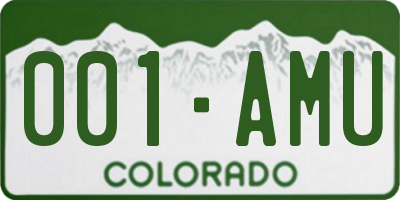 CO license plate 001AMU