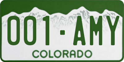 CO license plate 001AMY