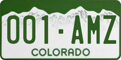 CO license plate 001AMZ