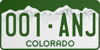 CO license plate 001ANJ