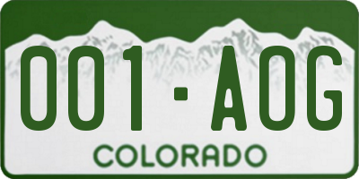 CO license plate 001AOG