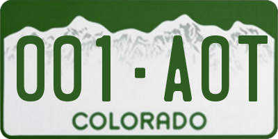 CO license plate 001AOT
