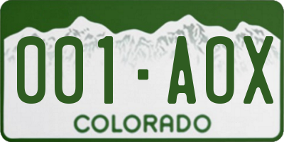 CO license plate 001AOX