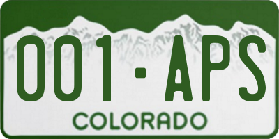 CO license plate 001APS