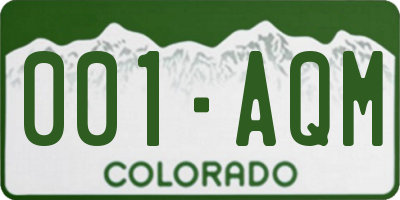 CO license plate 001AQM