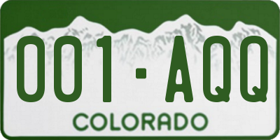 CO license plate 001AQQ