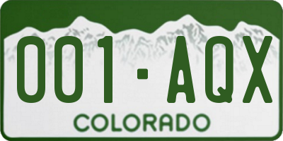 CO license plate 001AQX