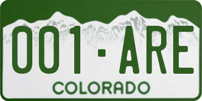 CO license plate 001ARE