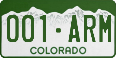 CO license plate 001ARM