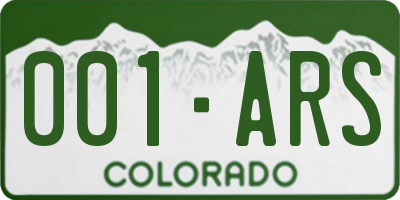 CO license plate 001ARS