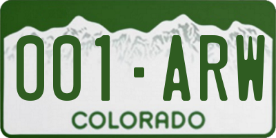 CO license plate 001ARW