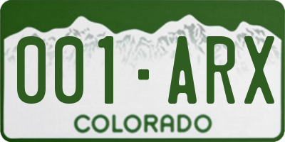 CO license plate 001ARX