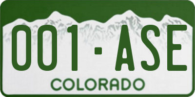 CO license plate 001ASE