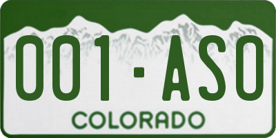 CO license plate 001ASO