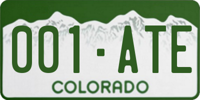 CO license plate 001ATE
