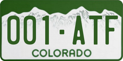 CO license plate 001ATF