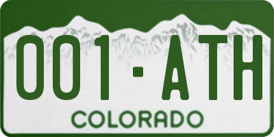 CO license plate 001ATH