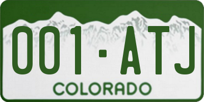 CO license plate 001ATJ