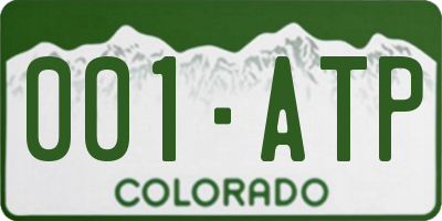 CO license plate 001ATP