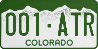 CO license plate 001ATR