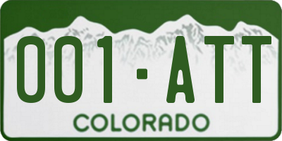 CO license plate 001ATT