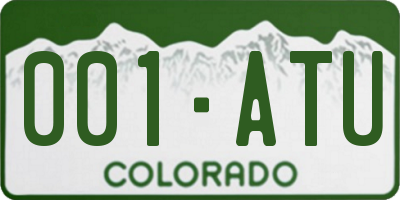 CO license plate 001ATU