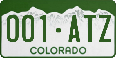 CO license plate 001ATZ