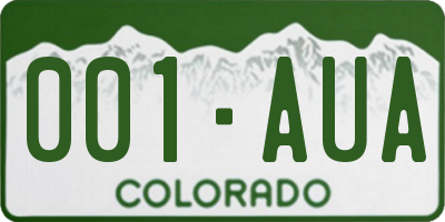 CO license plate 001AUA