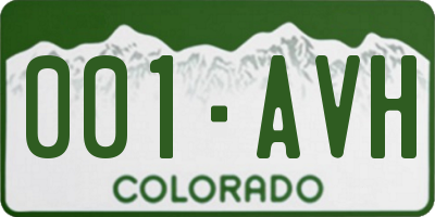 CO license plate 001AVH