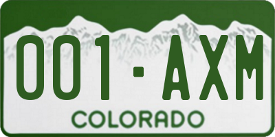 CO license plate 001AXM