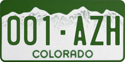 CO license plate 001AZH