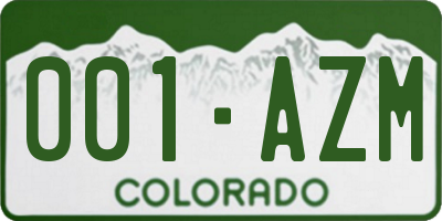 CO license plate 001AZM